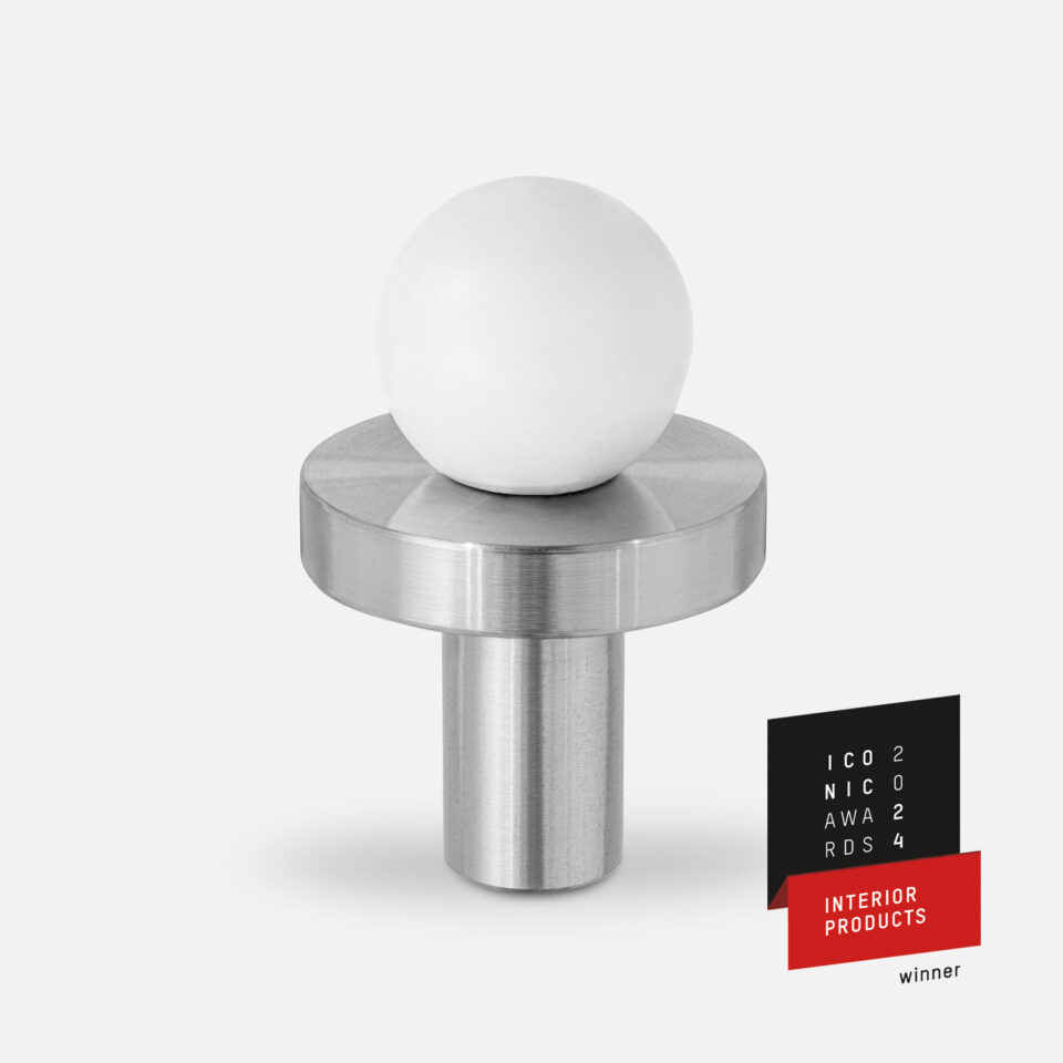 Gałka meblowa POLA SILVER-WHITE