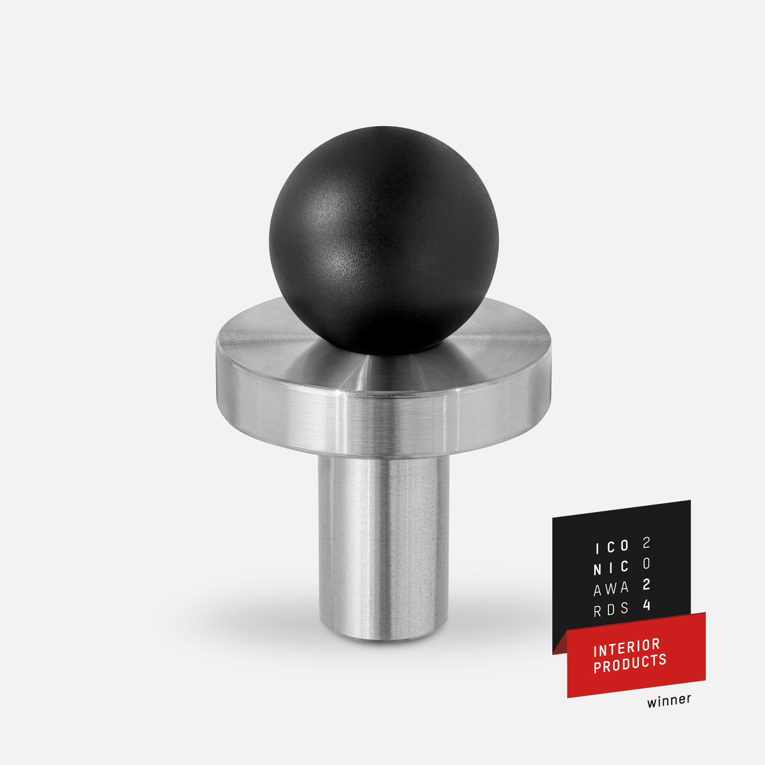 Knob POLA SILVER-BLACK