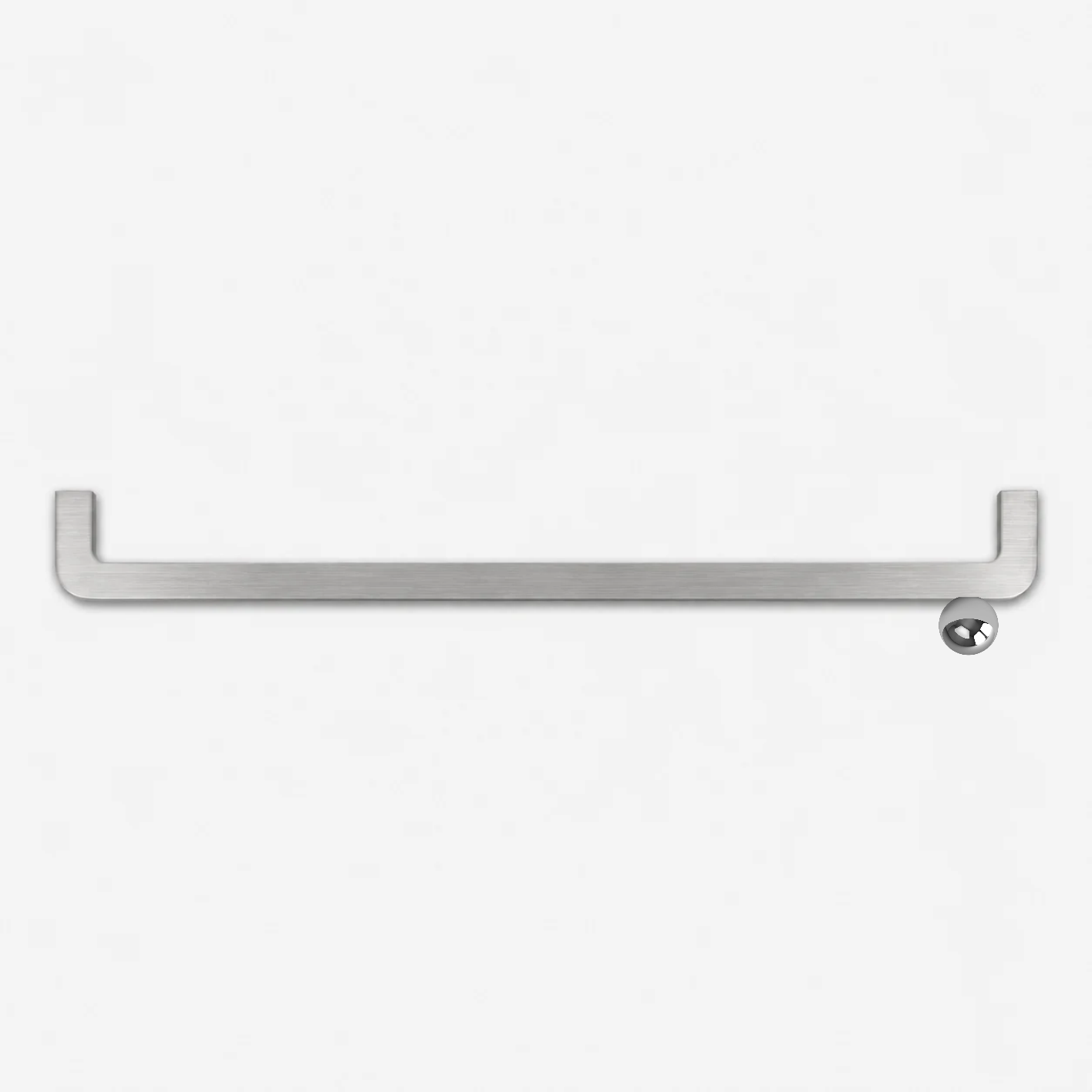Uchwyt meblowy ISA INOX SILVER DOT 320 ze szczotkowanej stali nierdzewnej i chromowaną kulką z boku. Minimalistyczna forma, rozstaw 320 mm.